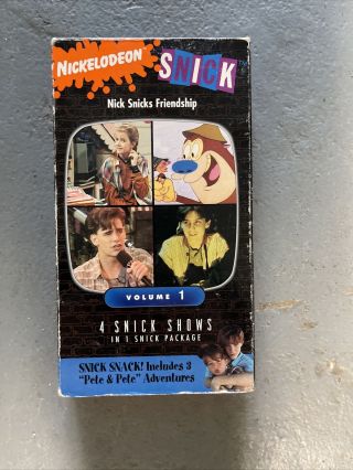 Nickelodeon Snick Volume 1 (1993) Orange Vhs Nick Snicks Friendship,  Rare