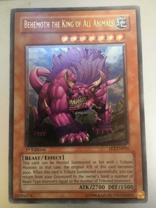 Yugioh Behemoth The King Of All Animals Fet - En014 Ultimate Rare 1st Edition Nm