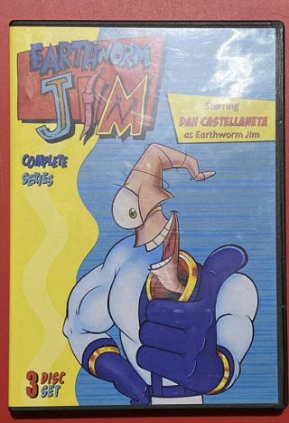 Earthworm Jim: The Complete Series (dvd 3 - Disc Set) Very Good Cond - Rare