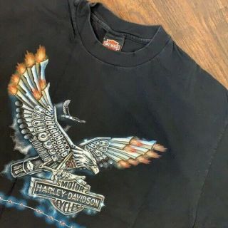 Rare 1998 Xl Harley - Davidson Metal Warrior Vintage Eagle T - Shirt Columbia Mo