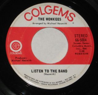 Monkees 7 " 45 Hear Listen To The Band Colgems Rare 2nd Press Someday Man