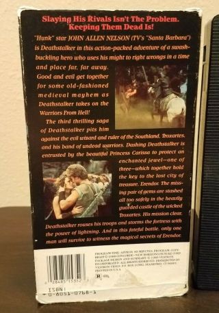 Deathstalker III The Warriors From Hell VHS,  Vestron Video,  Death Stalker,  Rare 3