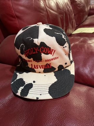 Holy Cow Vintage Snapback Hat Las Vegas Casino Cafe Brewery Rare Collectible
