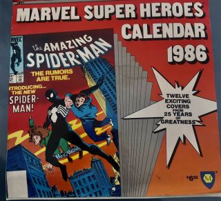Marvel Superheroes Calendar X Men Spider - Man Secret Wars 1986 Vintage Rare￼