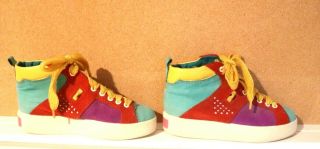 Vintage Rare Womens Multi - Colored Suede Platform Shoes Zodiac Usa Sport Sz 6.  5