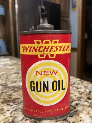 Rare Vintage Tin Winchester Gun Oil Can Lead Top