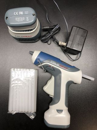 Cold Heat Cordless Rechargeable Glue Gun W 2 Batteries Charger Rare Htf