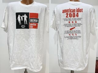 Vtg 2004 Green Day American Idiot Rock Concert Tour Xl White T Shirt Rare Nos
