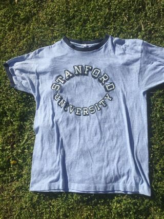 Rare Vintage Stanford University T Shirt Size Xl Champion Blue Bar
