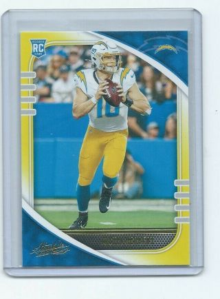2020 Absolute Justin Herbert Rc Yellow Gold Variation Sp 167 La Chargers " Rare "
