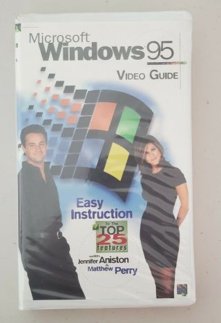 Rare Windows 95 Video Guide W/ Matthew Perry & Jennifer Aniston Vhs Friends 90s