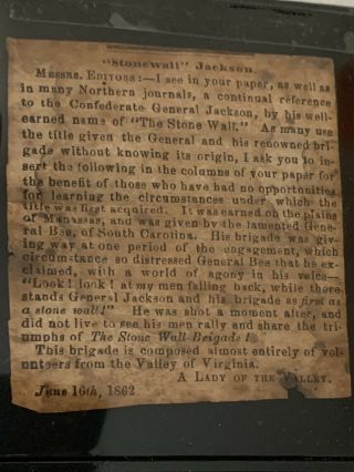 Rare Authentic 1862 Document Stonewall Jackson Found In Antique Book In Virginia