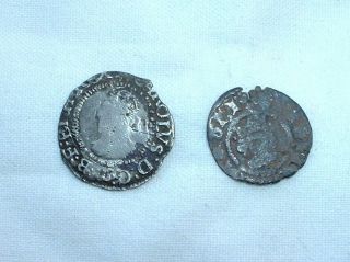 Rare British Silver Hammered Coin 1625 Charles I Halfgroat 1272 Edward Farthing