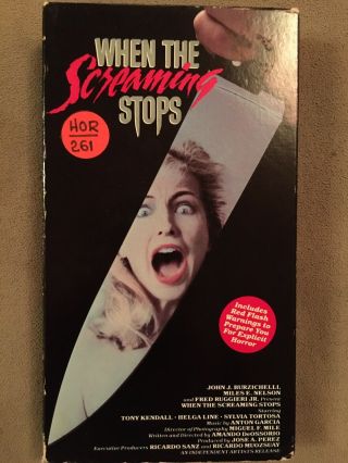 When The Screaming Stops Horror Rare Lightning Video Vhs Deossorio