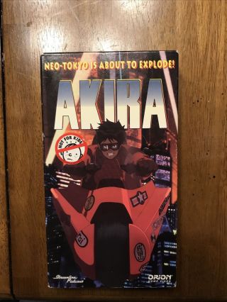 Rare Vhs Video Tape " Akira " 1989 Orion Video (not For Kids Sticker) Not Rated