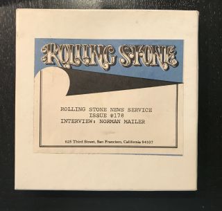 Rare Vtg Reel - To Reel Tape Rolling Stone News Service Norman Mailer Interview