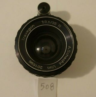 Rare Travegon A.  Schacht Ulm 35mm F/3.  5 R German Lens Exa Exakta Mount
