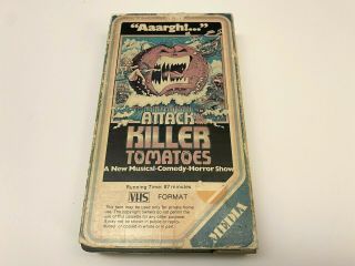 1978 Attack Of The Killer Tomatoes VHS HTF Cult Classic Horror RARE MEDIA SLIP 2