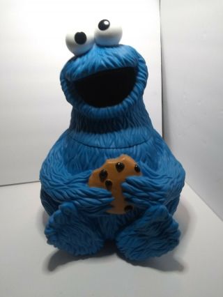 1997 Cookie Monster Plastic Cookie Jar 12” Rare Jim Henson Sesame Street 90’s