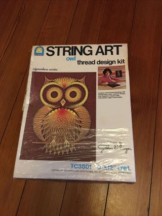 Rare Vintage Open Door Enterprises String Art Kit Owl Tc3801 Open Box 1976