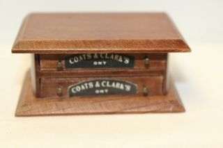 Doll House Miniature Coats And Clark Thread Storage Cabinet Rare