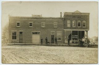 1912 Rare Rppc Postcard Harmon H.  J.  Durr Hardware Coal & Tile Dirt Road Illinois