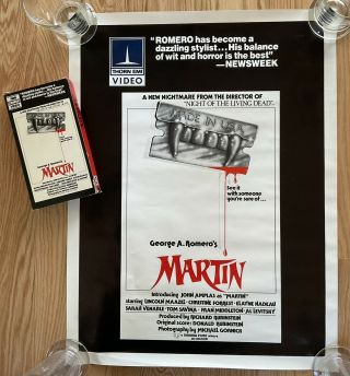 George A.  Romero’s Martin 1976 Vhs,  Video Poster Rare V/g W/free Ship