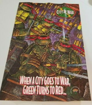Teenage Mutant Ninja Turtles City At War Promo Poster Tmnt Rare 34 " X 22 " Sewer