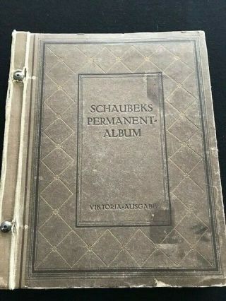 Old Rare Schaubek Stamp Album Late 19th Early 20th Century