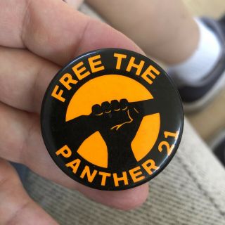 Rare The Panther 21 Black Americana Protest York City 1970 Button Pin