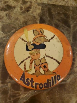 " Very Rare Hard To Find " Vintage Houston Astros Astrodillo Mascot Button Pin