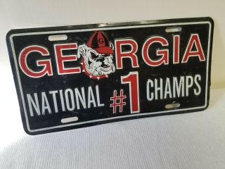 Rare 1980 Georgia Bulldogs National Champions License Plate See Pic.