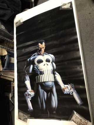1990 Punisher Rare Vintage Poster 22 " X34 " Mike Zeck Marvel Press Comic Jw610