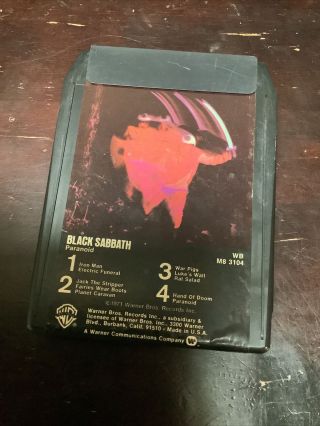 Vintage 8 Track Tape Rare Black Sabbath Paranoid Wb M8 3104