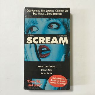 Scream Drew Barrymore Blue Cover Variant Rare Vhs Tape