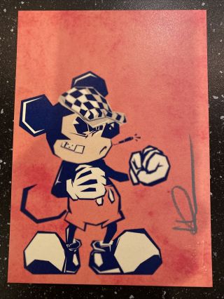 Nooligan Art Mickey Mouse Disney Rare Smoke Card Print
