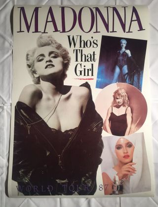 Madonna Rare Vintage Who’s That Girl Tour 1987 Uk Poster