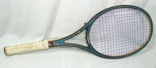 Rare Pro Kennex Graphite Inlaid Blue Ace Wood Tennis Racket 97f Leather Grip