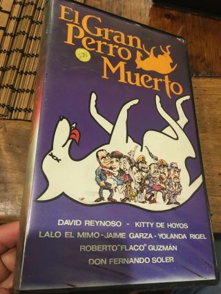 El Gran Perro Muerto Vhs David Reynoso Kitty De Hoyos Rare Mexican Comedy