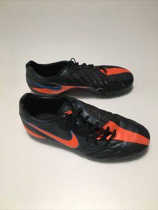 Nike Mens Rare T90 Shoot Iv Fg 472547 - 084 Black Orange Soccer Cleats Size 10.  5