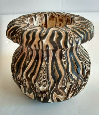 Zealand Ponga Vase Unique Rare Hand Crafted Carved Tree Fern Vase