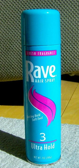 Rare Vintage 1980s Rave Hair Spray Can Bright 80s Graphics Hairspray Salon Retro