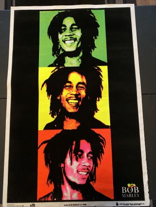 Bob Marley Blacklight Poster.  1904.  Rare Htf Oop 23x35