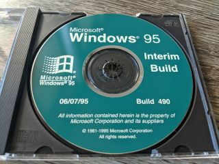 Ultra Rare: Microsoft Windows 95 Codename Chicago Interim Build 490 Beta Cd