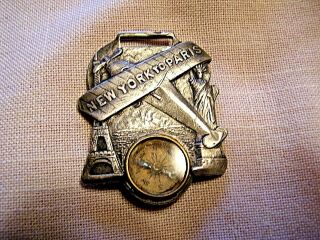 Rare 1927 Charles Lindbergh - Spirit Of St.  Louis Watch Fob With Compass