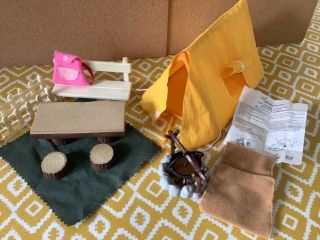 Sylvanian Families Tomy Vintage Camping Set With Tent & Accessories— Rare Htf
