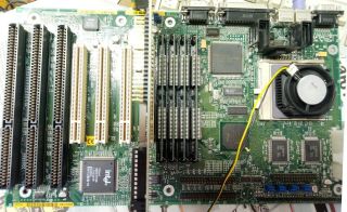 Socket 7 Motherboard Mainboard Aa 654850 - 206 With Pentium Mmx 166 Rare