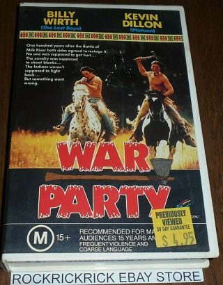 War Party Vhs Rare Tape (billy Wirth,  Kevin Dillon)