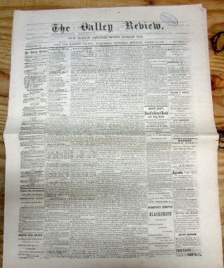 Rare 1880 LODI California newspaper SAN JOAQUIN COUNTY 140 years old 2