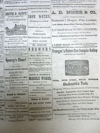 Rare 1880 LODI California newspaper SAN JOAQUIN COUNTY 140 years old 3